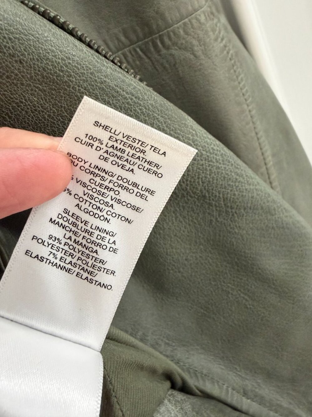 Lucky Brand Classic Leather Moto Jacket - Oil Green - Large - Picture 11 of 12